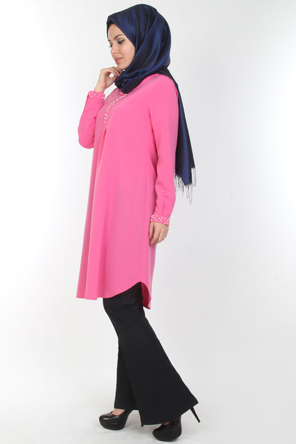 3lü İncili tunik Kombin-300Pembe
