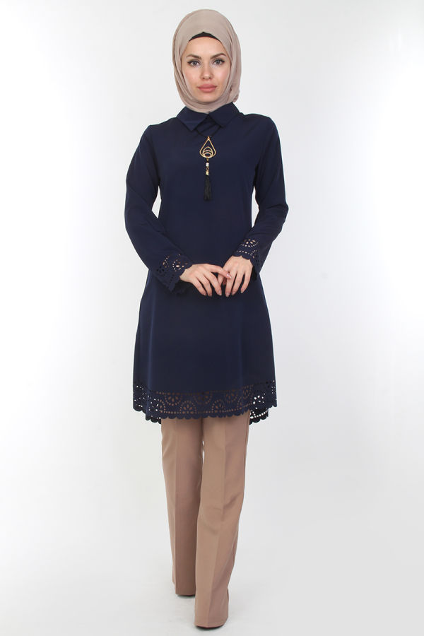 4'lü Kombin (Tunik,pantolon,şal,kolye)-0538Laci