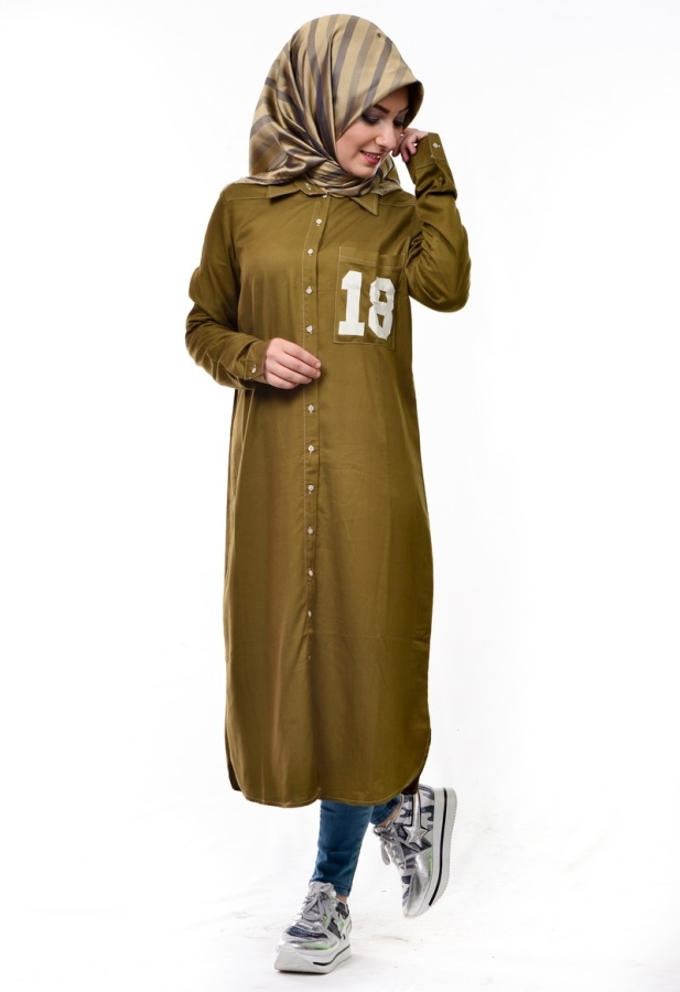 Allday Tunik Gömlek Olive Yeşili-50717