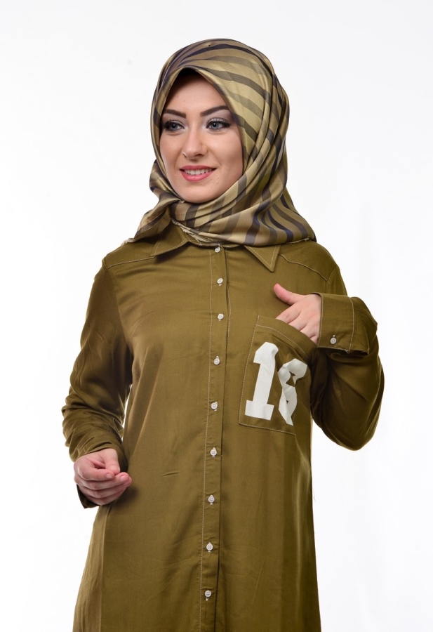 Allday Tunik Gömlek Olive Yeşili-50717