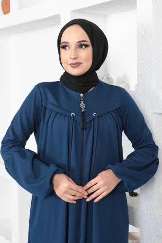 Modaebva - Balon Kol Robadan Ferace-3121 İndigo (1)