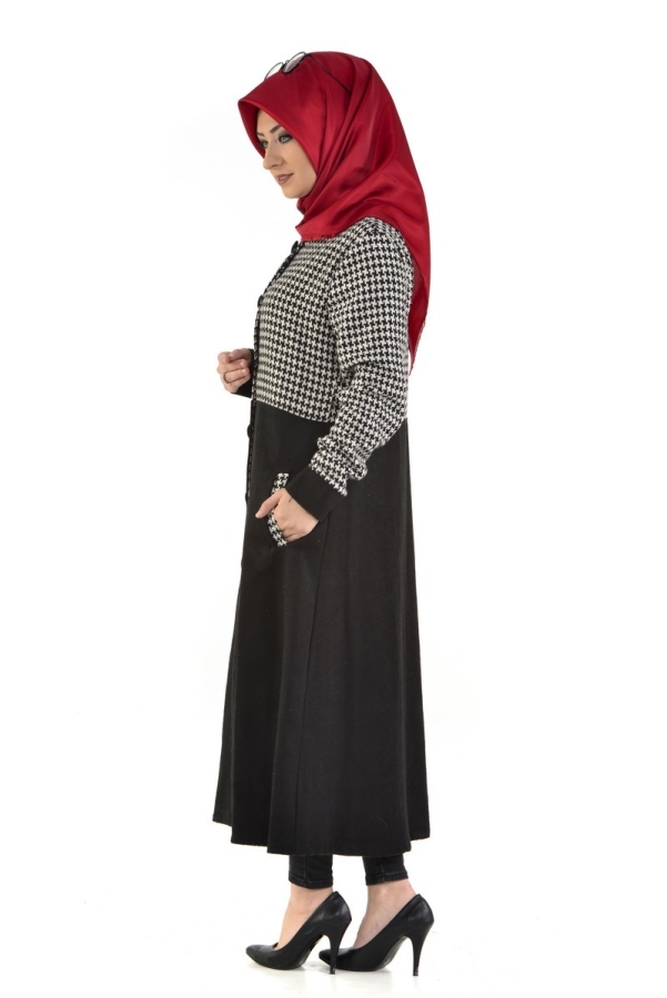Baskı Düğmeli Kap-2033Kazayağı desenli - 4