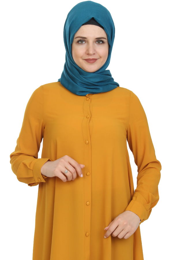 Baskı Düğmeli Mevlana Tunik-Hardalsarısı1012