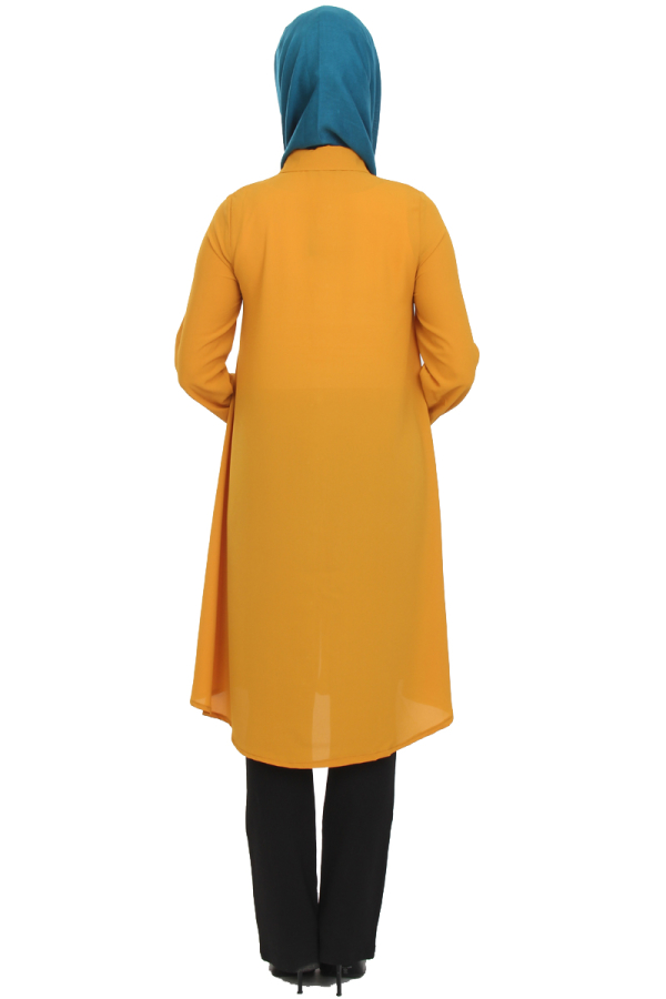 Baskı Düğmeli Mevlana Tunik-Hardalsarısı1012