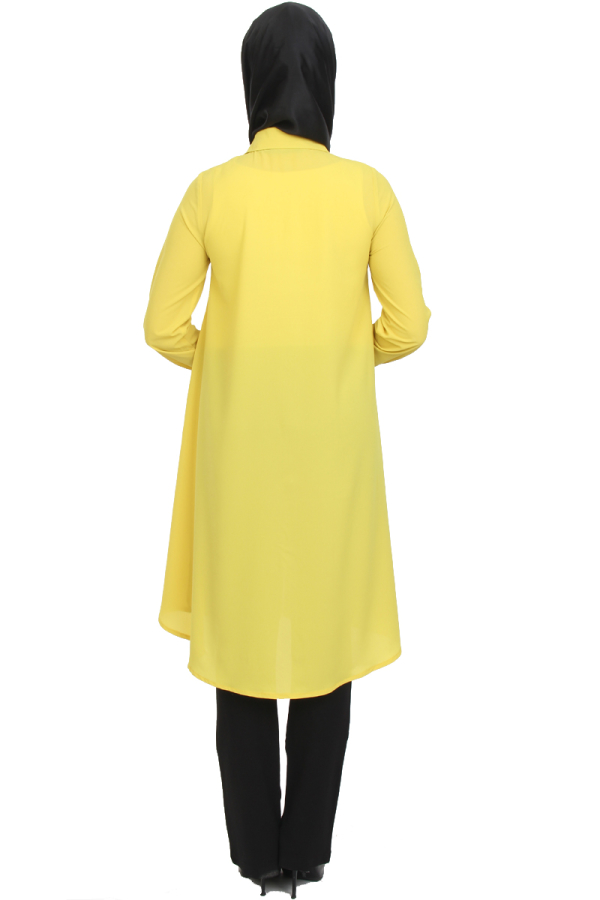 Baskı Düğmeli Mevlana Tunik-Limonsarısı1012
