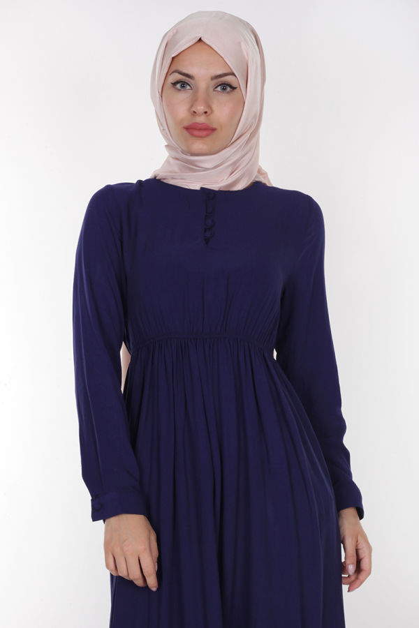 Belden Lastikli Kloş Elbise-ZRD3035 Laci