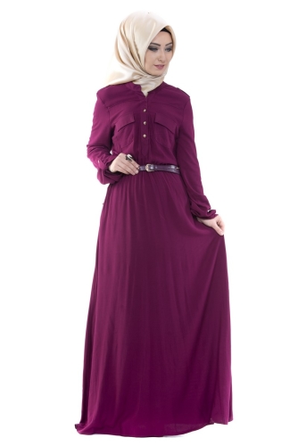 Belden Lastikli Spor Elbise Bordo-3340 - Thumbnail