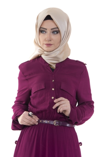 Belden Lastikli Spor Elbise Bordo-3340 - Thumbnail