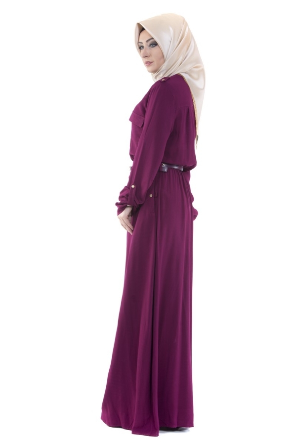 Belden Lastikli Spor Elbise Bordo-3340
