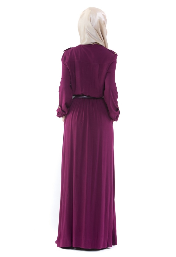 Belden Lastikli Spor Elbise Bordo-3340