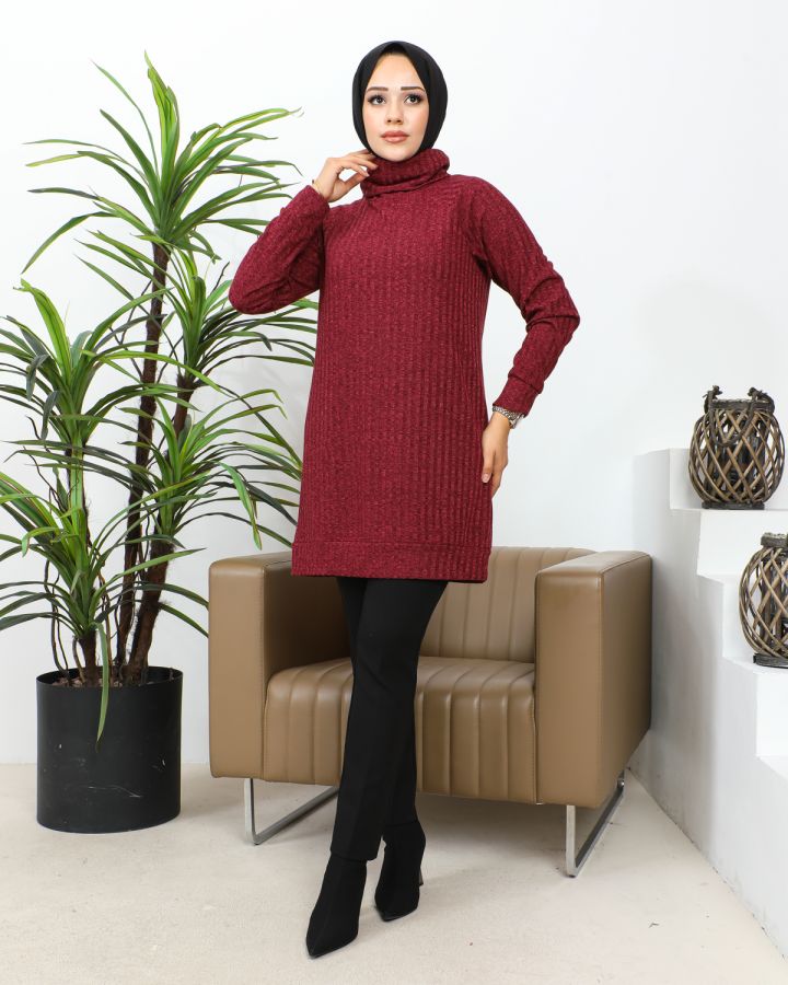 Boğazlı Tunik-3167 Bordo