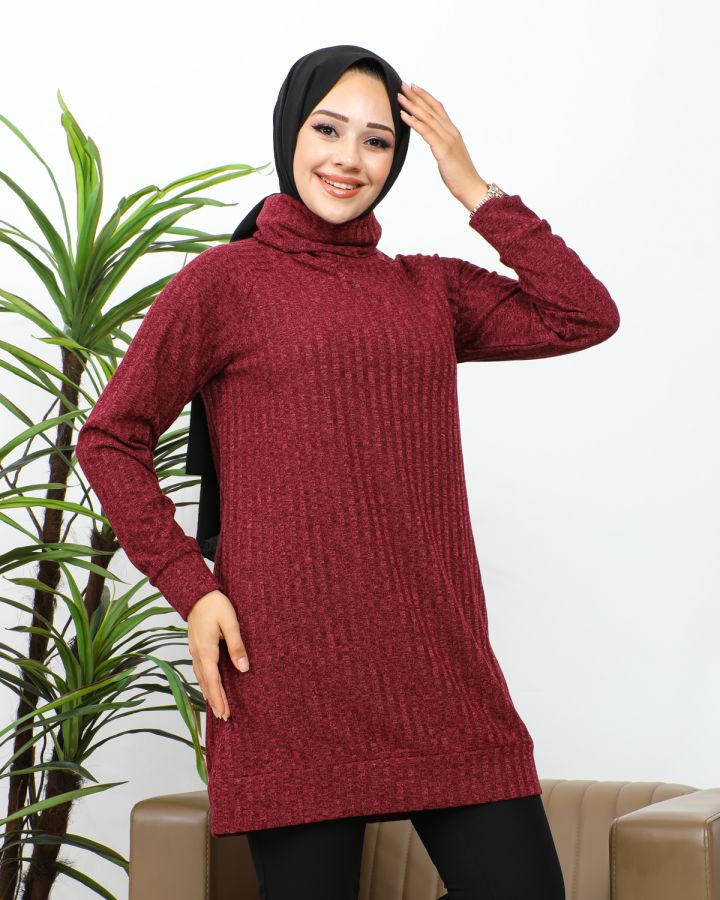 Boğazlı Tunik-3167 Bordo