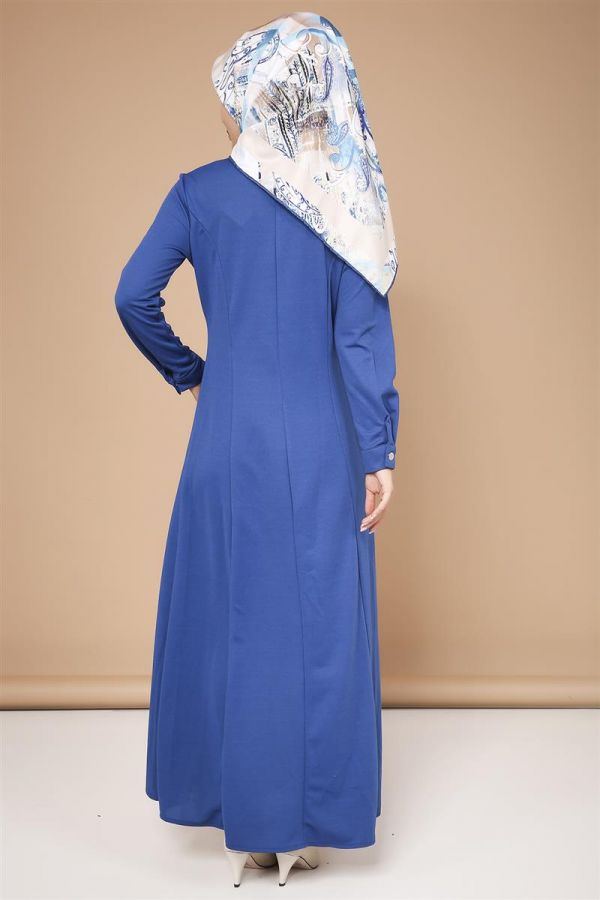 Çıtçıtlı ferace-3497indigo - 5