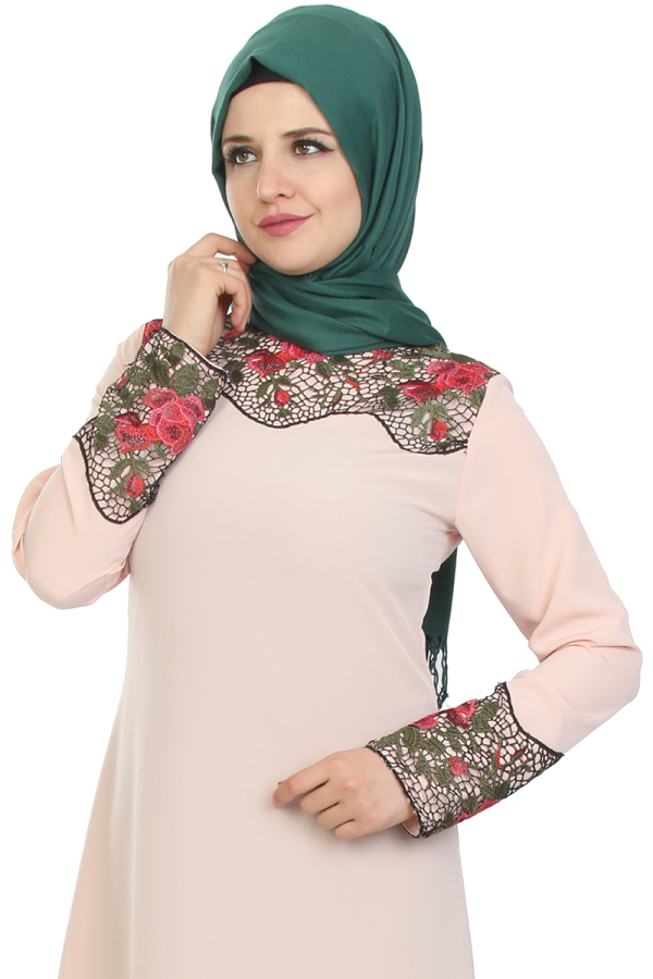Dantel İşlemeli Tunik-Pudra0515