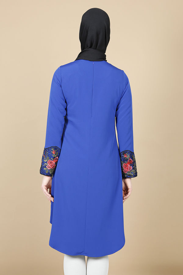 Dantel İşlemeli Tunik-Mavi0515