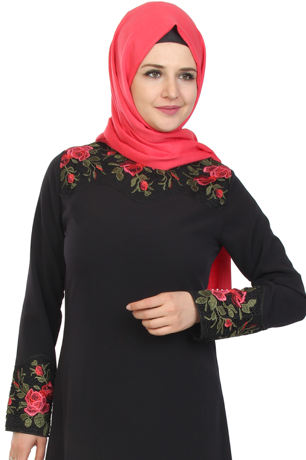 Dantel İşlemeli Tunik-Siyah0515