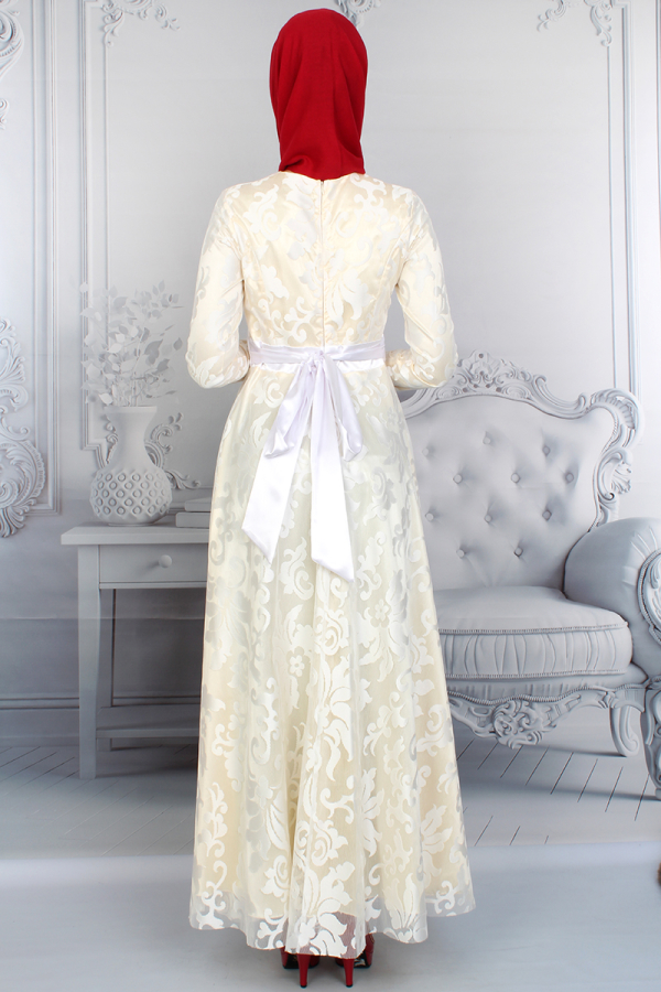 Dantelli Kemerli Abiye-3286