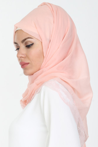 Modaebva - Defne Dantelli Şal -503Pudra (1)