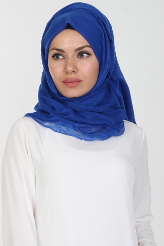 Modaebva - Defne Dantelli Şal-503Saks
