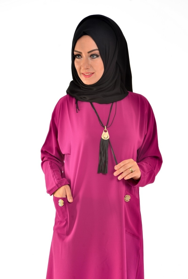 Duay Kolyeli Tunik Mürdüm-F541
