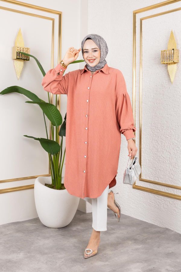 Düşük Kollu SalaşTunik-3034 Yavruağzı - 4