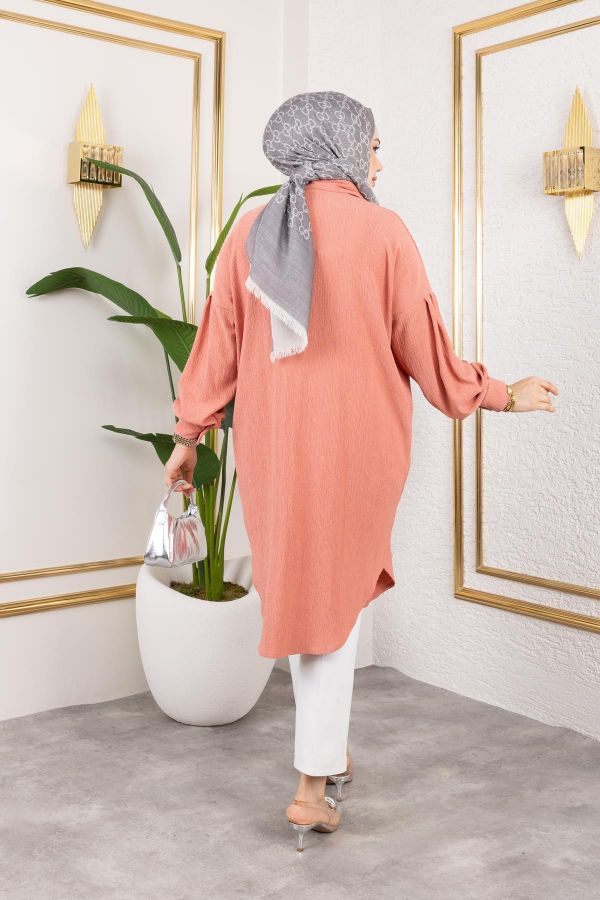 Düşük Kollu SalaşTunik-3034 Yavruağzı - 6