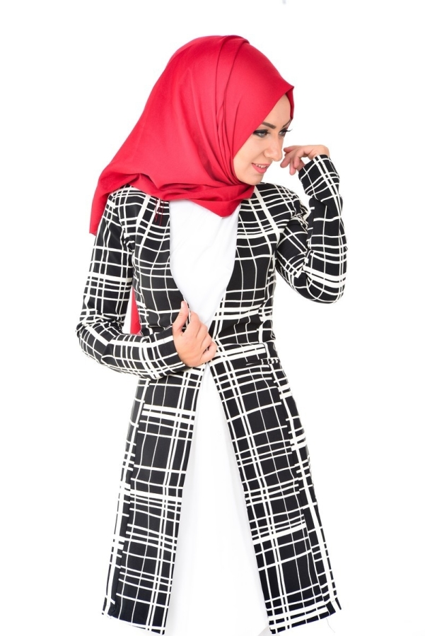 Ekose Siyah Ceket 5068