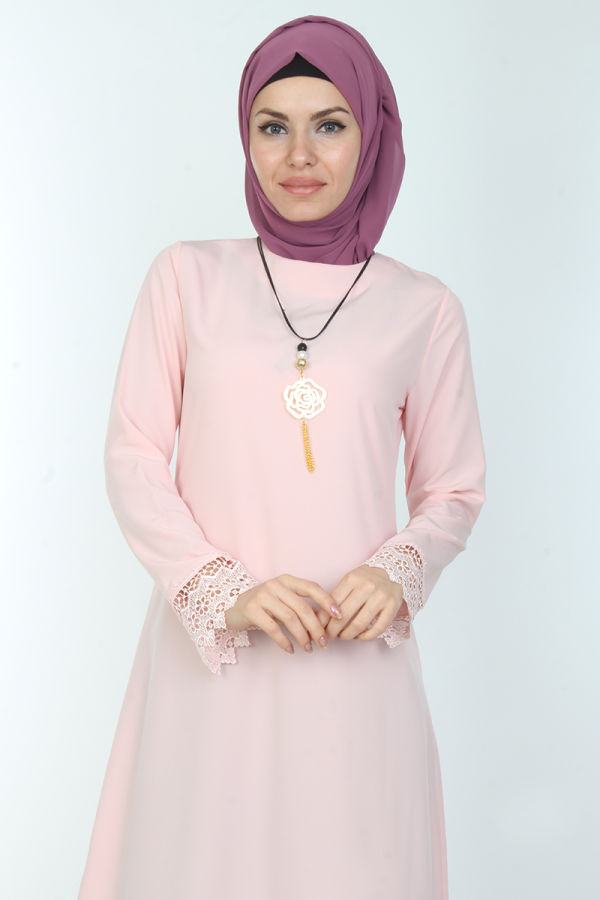 Esra Kolyeli Tunik-0535Pudra