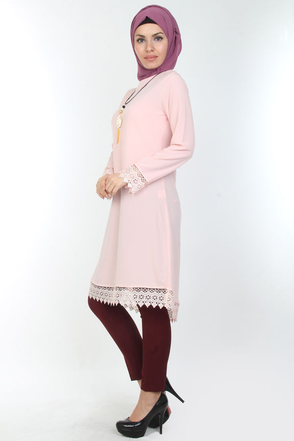 Esra Kolyeli Tunik-0535Pudra