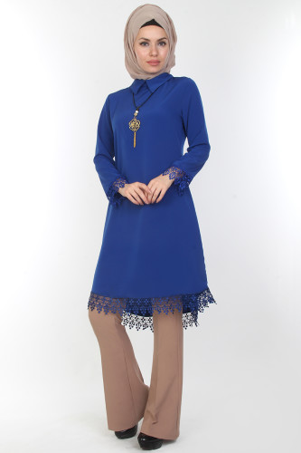 Esra Kolyeli Tunik-0535Saks - Thumbnail