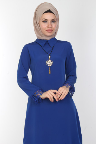 Esra Kolyeli Tunik-0535Saks - Thumbnail