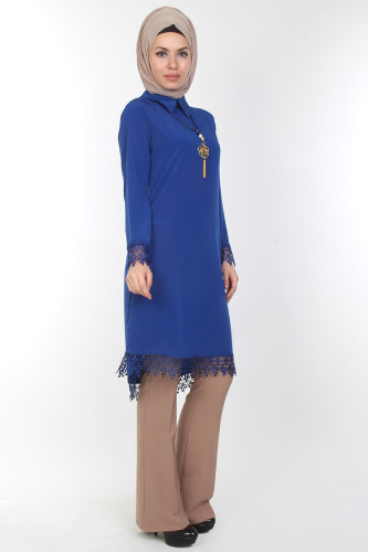 Esra Kolyeli Tunik-0535Saks - Thumbnail