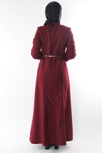 Hakim Yaka Kaşe Pardesü-Bordo 4245 - 5