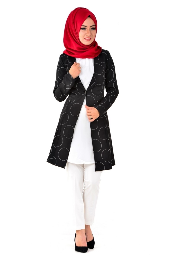 Halka Siyah Ceket 5068