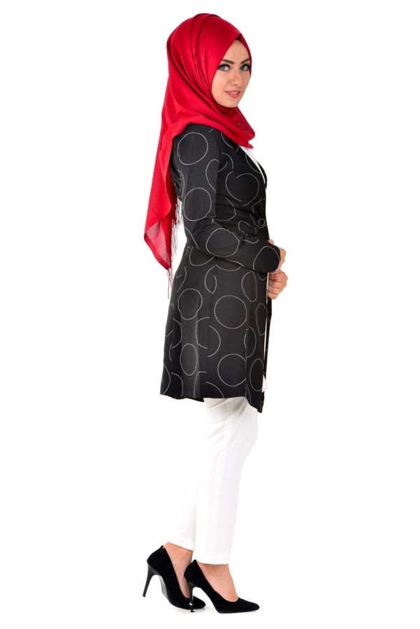 Halka Siyah Ceket 5068