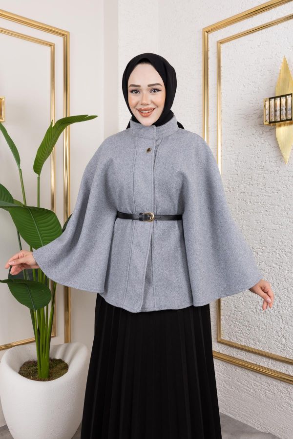 İthal Kaşe Panço-6061 Gri