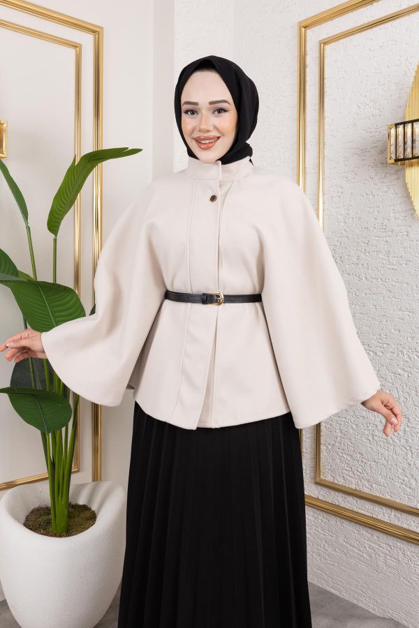 İthal Kaşe Panço-6061 Krem