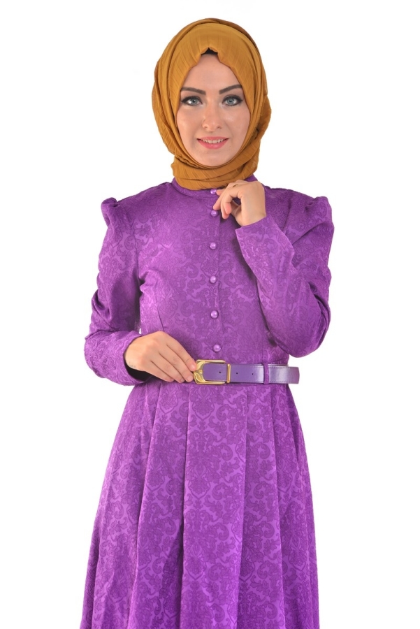 Jakarlı Elbise Eflatun -2016