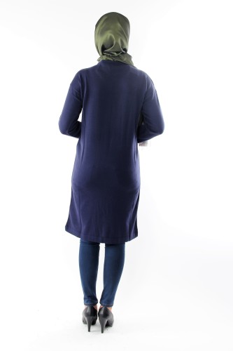 Kare desenli triko tunik-laci0560 - Thumbnail