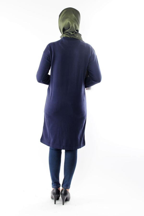 Kare desenli triko tunik-laci0560