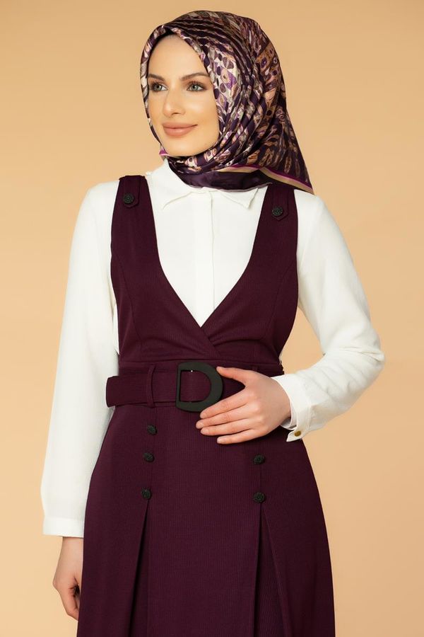 Kemerli Tesettür Jile - 585 Mor