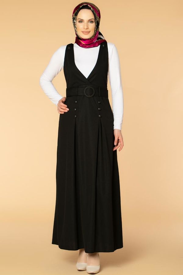 Kemerli Tesettür Jile - 585 Siyah - 1