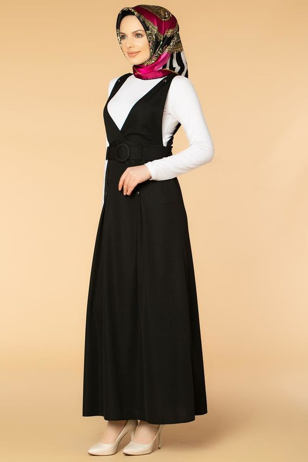 Kemerli Tesettür Jile - 585 Siyah - 4