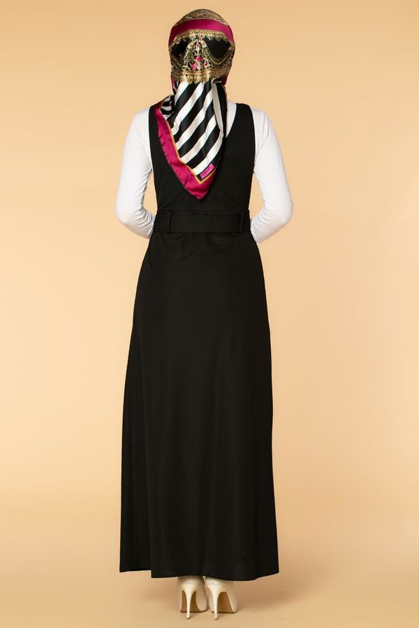 Kemerli Tesettür Jile - 585 Siyah - 5