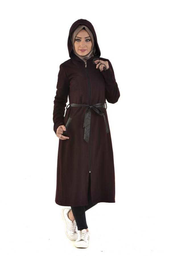 Kışlık Spor Fermuarlı Kap Bordo-6603