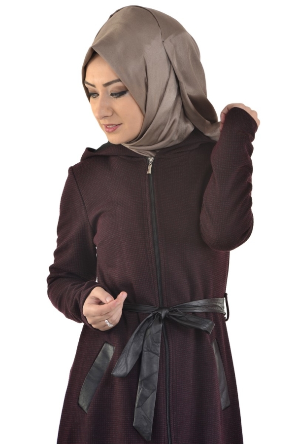 Kışlık Spor Fermuarlı Kap Bordo-6603
