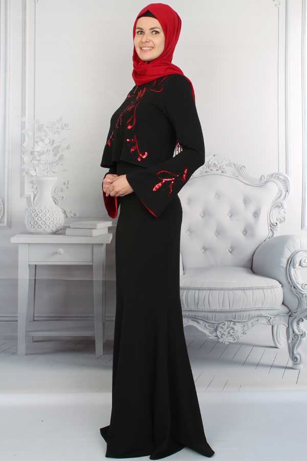 Kolları Volanlı Balık Abiye-0023