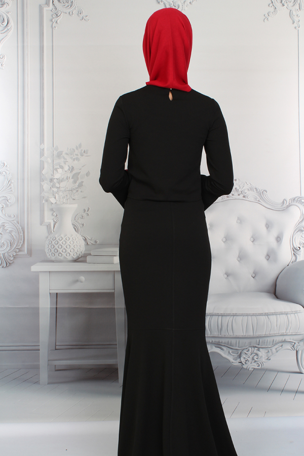 Kolları Volanlı Balık Abiye-0023