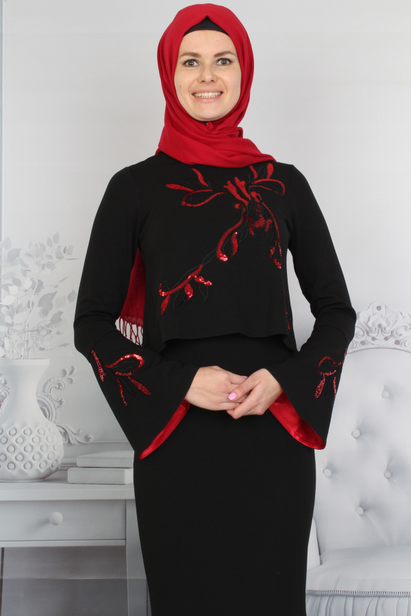 Kolları Volanlı Balık Abiye-0023
