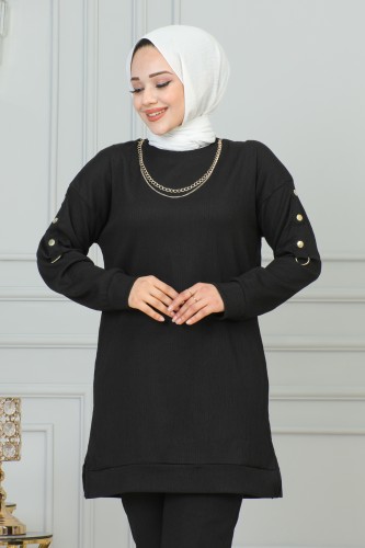 Kolyeli İkili Takım-4002 Siyah - LAVİEN (1)